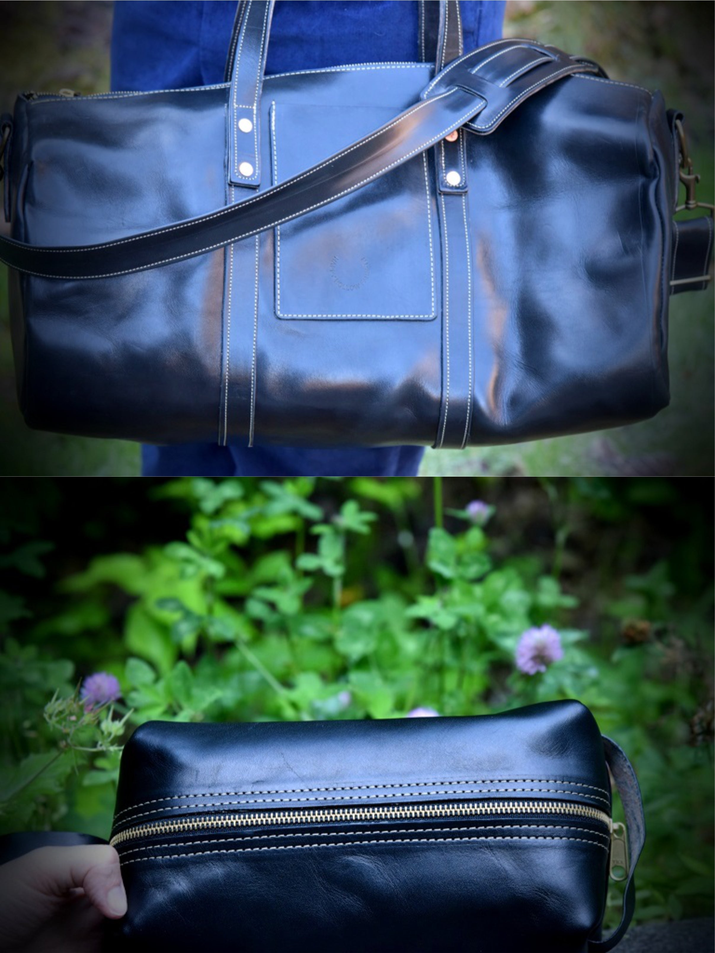Full Grain Leather Duffel Bag Personalized Leather Weekender -  Israel