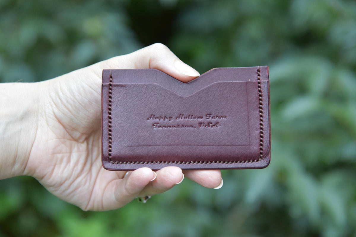 Handmade Leather 3-Card Wallet | Full Grain | Made in Tennessee
