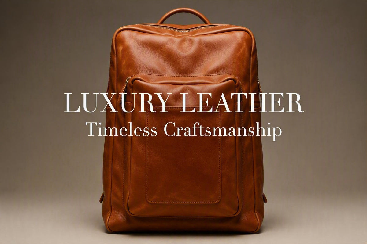 Handmade Full Grain Leather Backpack – Large – Veg-Tan – Made in USA