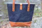 Special Navy Tan Tote