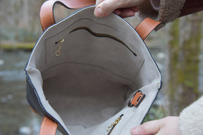 Special Navy Tan Tote